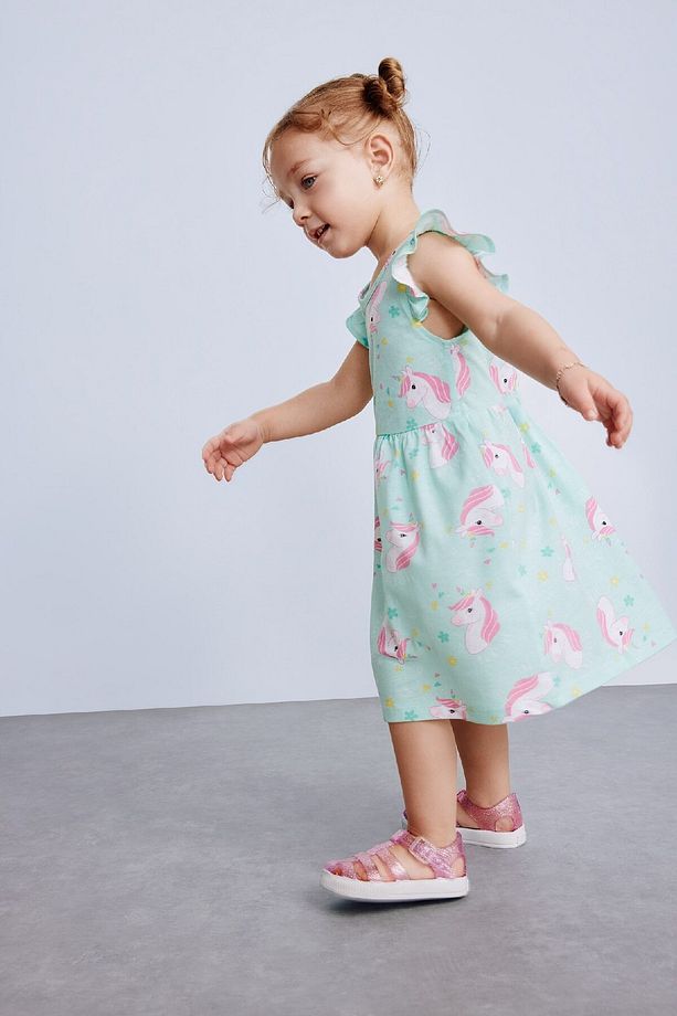 Kız Bebek Desenli Kısa Kollu Elbise A0136a525sm - 2