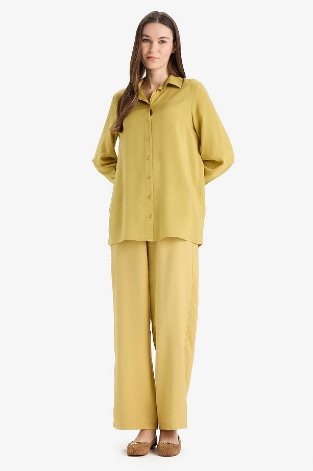 Wide Leg Basic Düz Geniş Paça Pantolon E7979AX25SM - 5