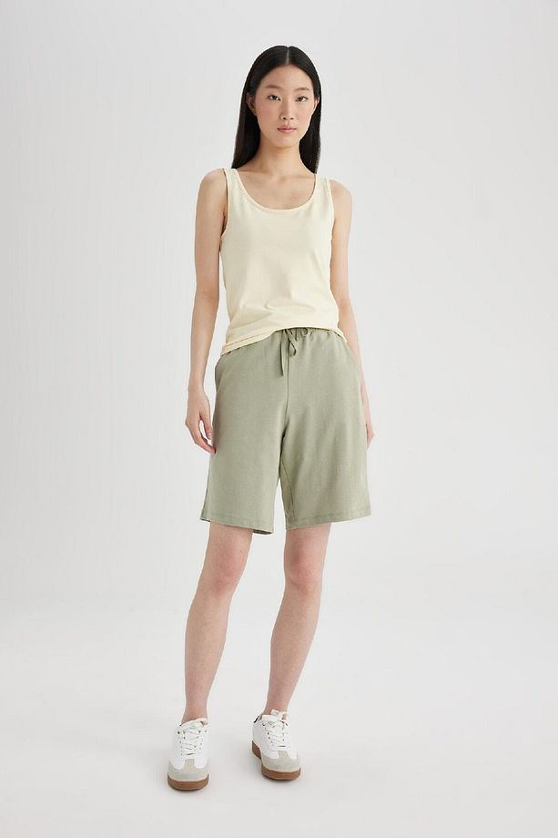 Regular Fit Normal Bel Düz Paça Basic Bermuda Şort N7439az24hs - 2