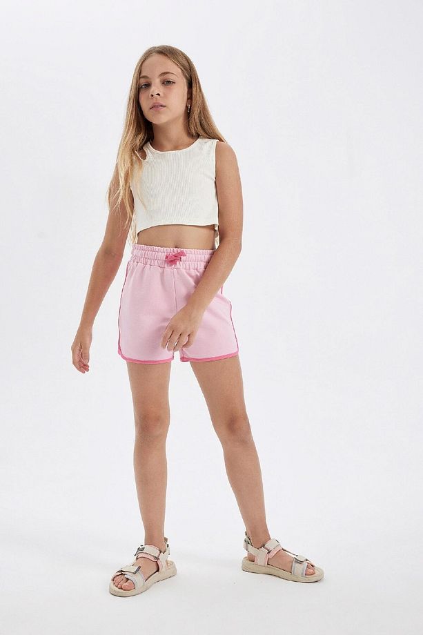 Kız Çocuk Beli Lastikli Basic Düz Şort D0899a824hs - 4
