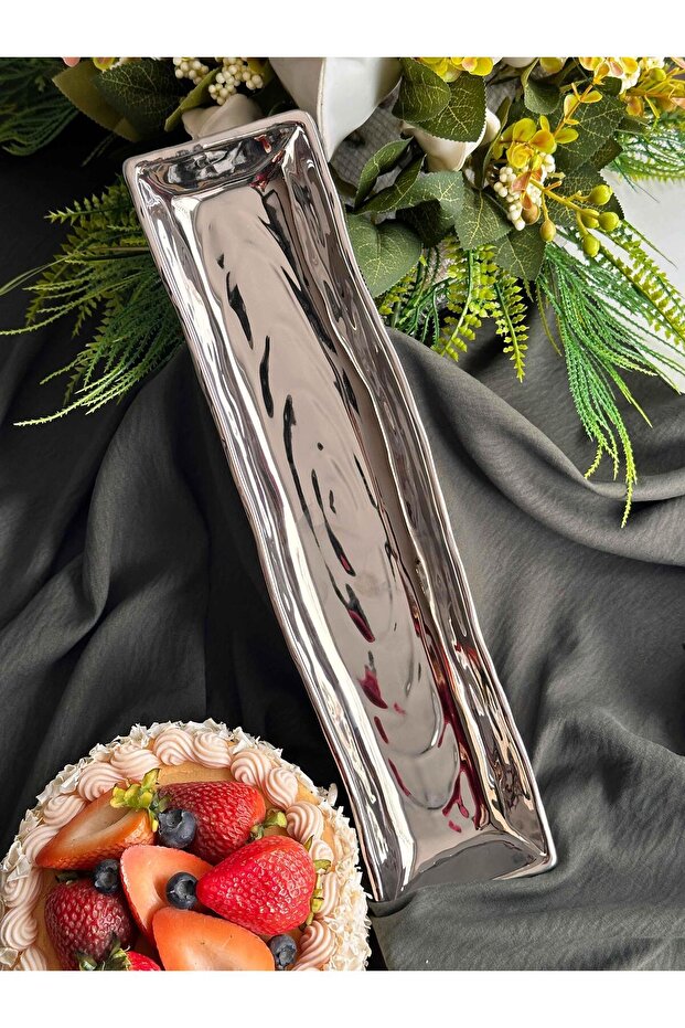 Silver Rectangular Serving Plate - 3
