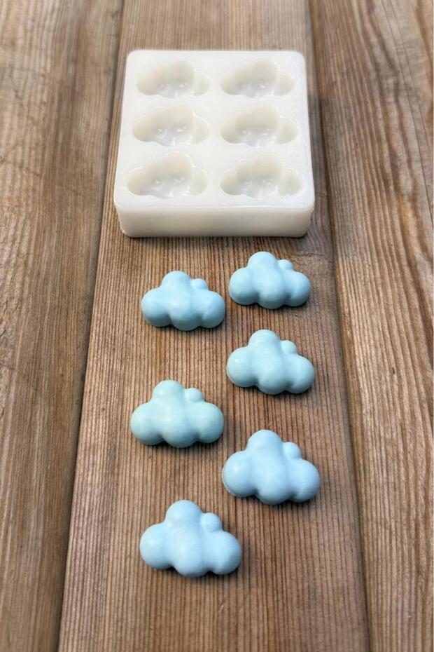 Bubble Bulut Mini 6'lı Silikon Mum Kalıbı - 4