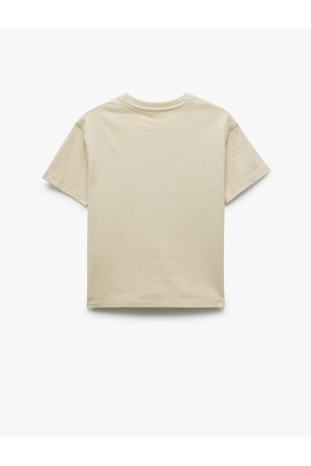 Pamuklu Bisiklet Yaka Kısa Kollu Oversize Tişört - 4