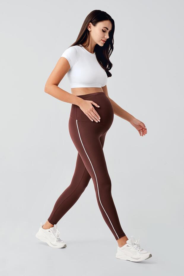 Magas derekú, rugalmas, felszedő kismama leggings - 1