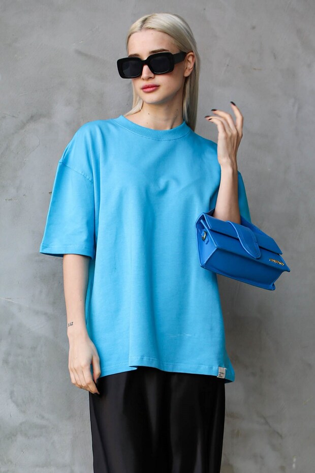 Mavi Bisiklet Yaka Basic Oversize T-shirt MG1687 - 5