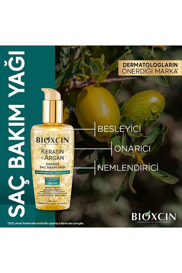Keratin Argan Onarıcı Saç Bakım Yağı 2X150ml - 4