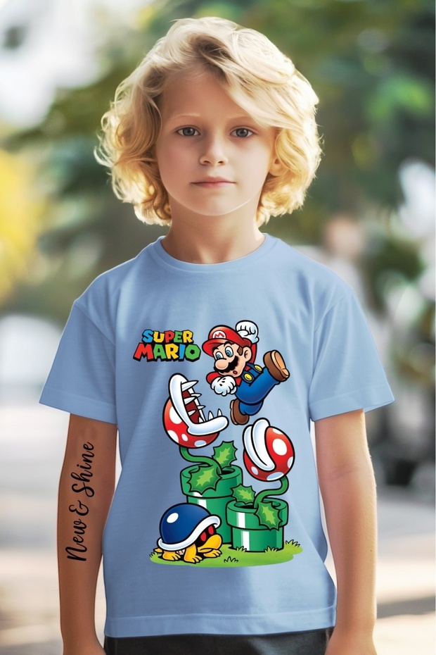 Mario Printed Oversize Kids T-Shirt