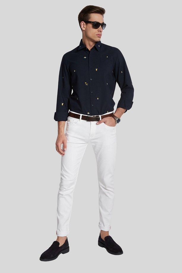 Pamuklu Işlemeli Regular Fit Gömlek Erkek Gömlek 50473744 404 - 2