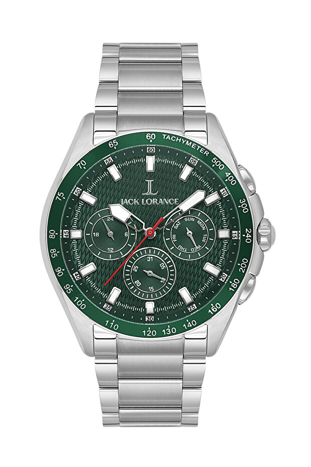 Jls0397505 Green & Silver Steel Men's Wristwatch