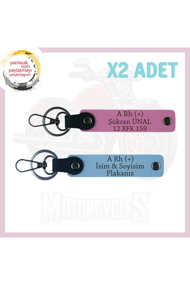 Name Plate and a Rh (+) Blood Type Written 2 Keychain, Gift, Sky Blue-Pink, Speed Enthusiasts
