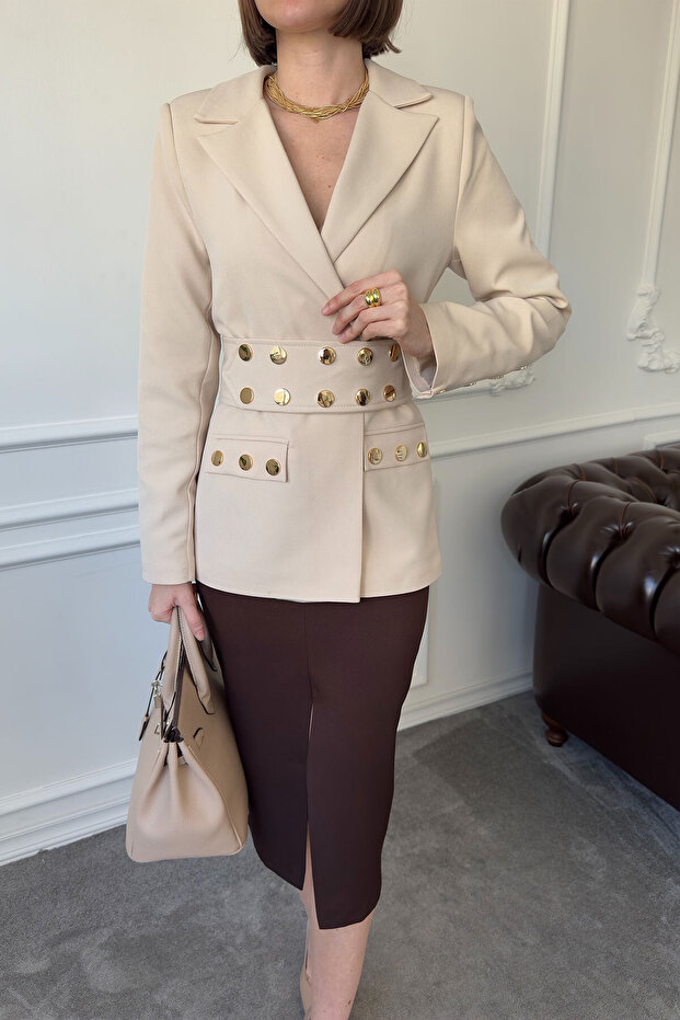 سترة بليزر مميزة - حجرية مع مشابك تثبيت - 4