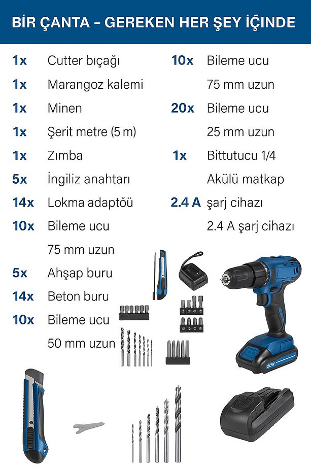 C-DTB74/2X 74 PARÇA 2 AKÜLÜ VİDALAMA SETİ - 4