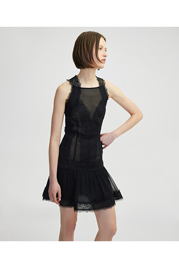 Dantel mix elbise - 2