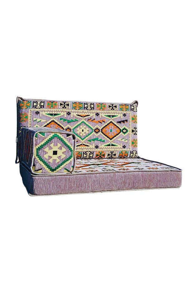 El Yapımı Tek Kişilik Şark Köşesi Sofa– Kilim Desenli Minder Takımı (sünger Dahil) - 3