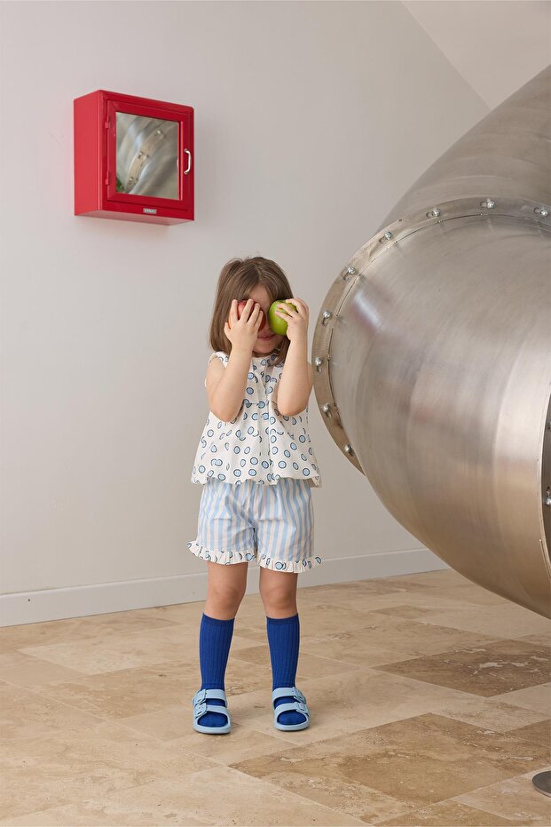 Mavi Puantiyeli Poplin Takım - 1