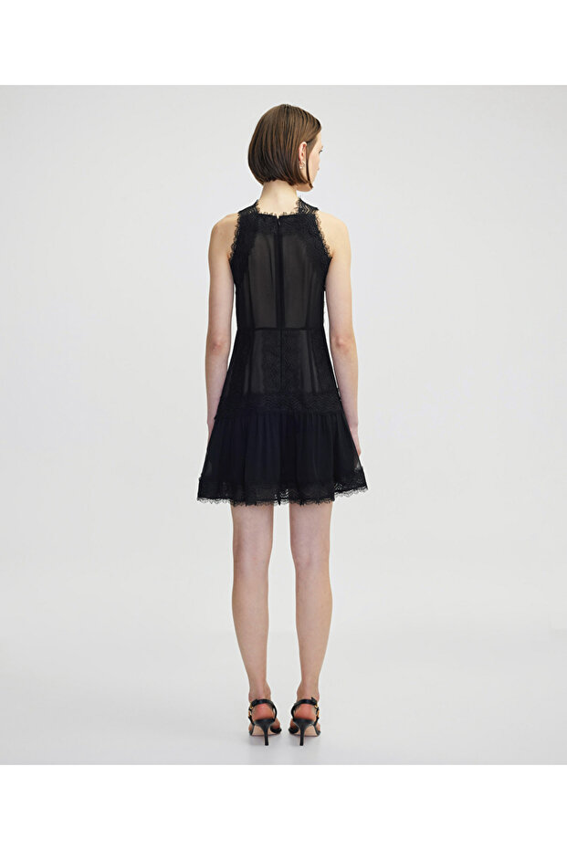 Dantel mix elbise - 7