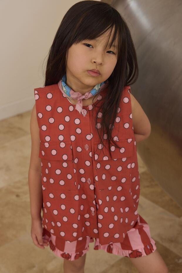 Kiremit Puantiyeli Poplin Takım - 2