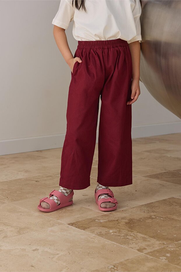 Bordo Baggy Pantolon - 3