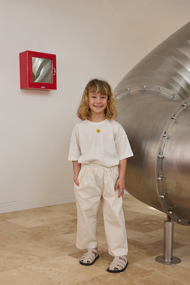 Ekru Baggy Pantolon - 2