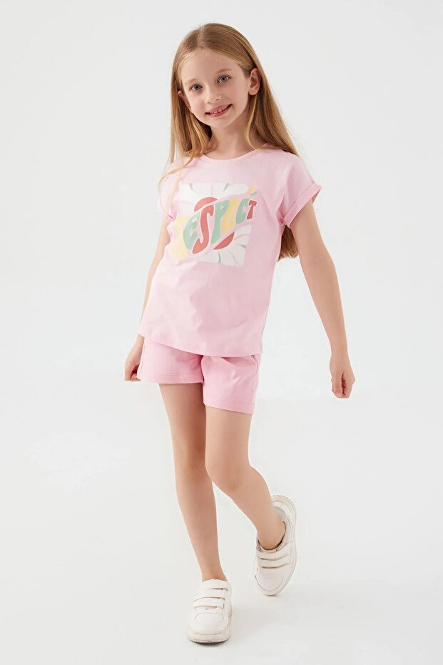 3055-g Girl Child Respect Pink Shorts Suit