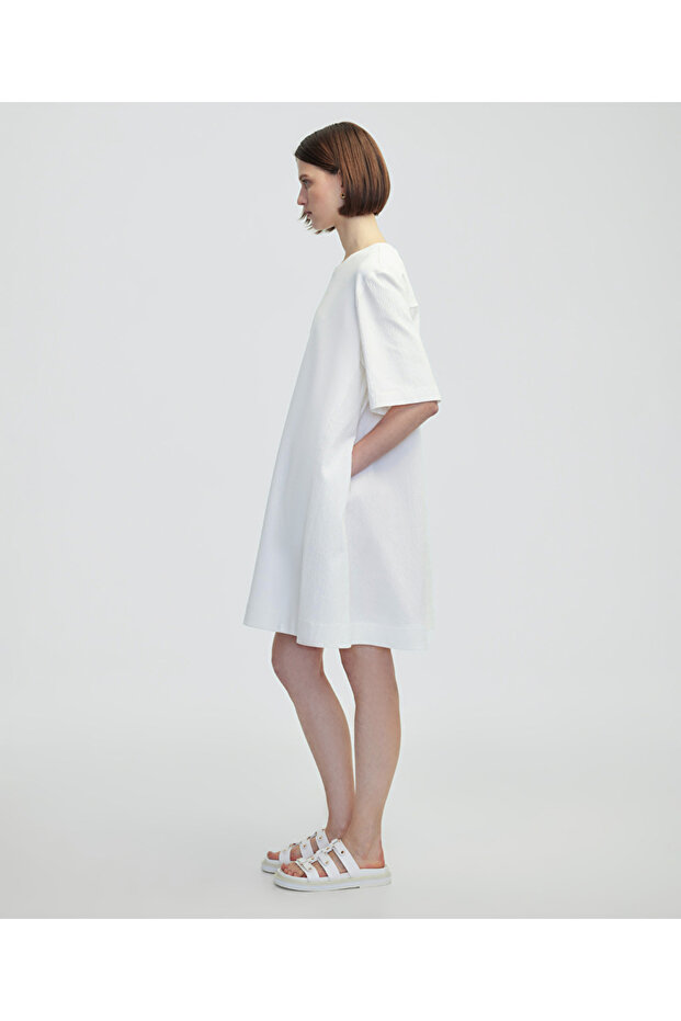 Kumaş mix elbise - 2