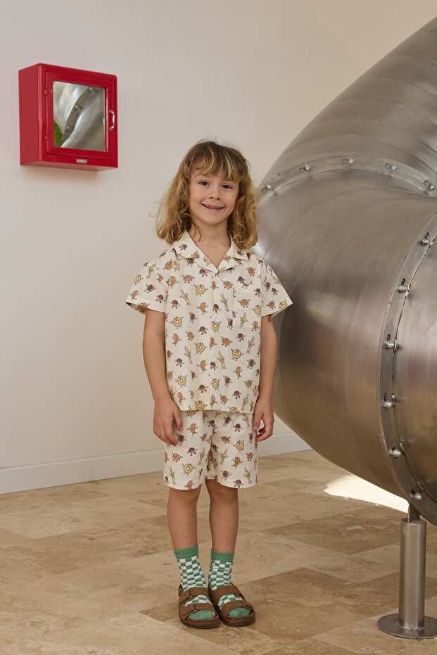 Unisex Baskılı Poplin Takım - 4