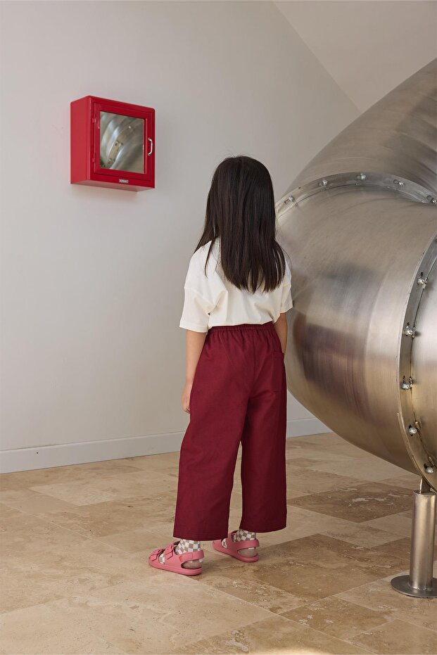 Bordo Baggy Pantolon - 4