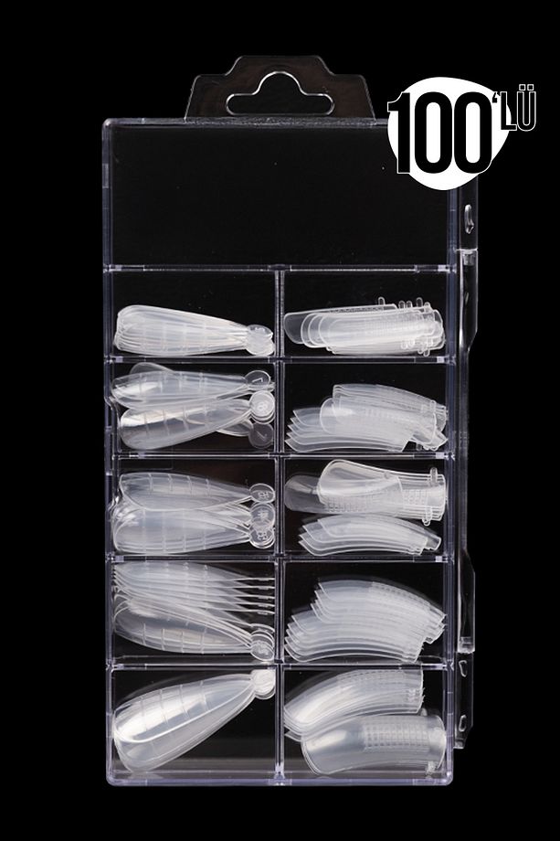 100'lü Dual Form Tips Mix Set - Stiletto & Square - Poly Jel Kalıbı - 2