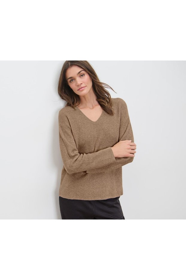 Thick Knitted Sweater, Camel Hair Color