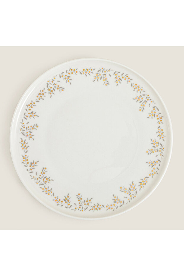 Fiona Christmas Cake Plate White-Gold