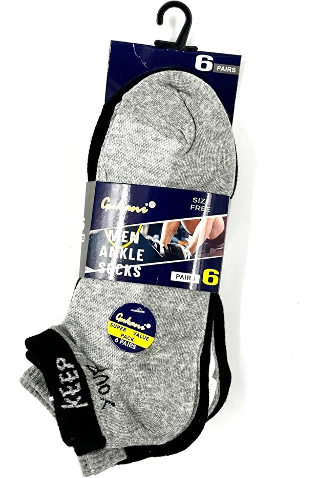 Pair of 6 Ankle Socks Soft, Comfortable, and Breathable for Everyday Wear