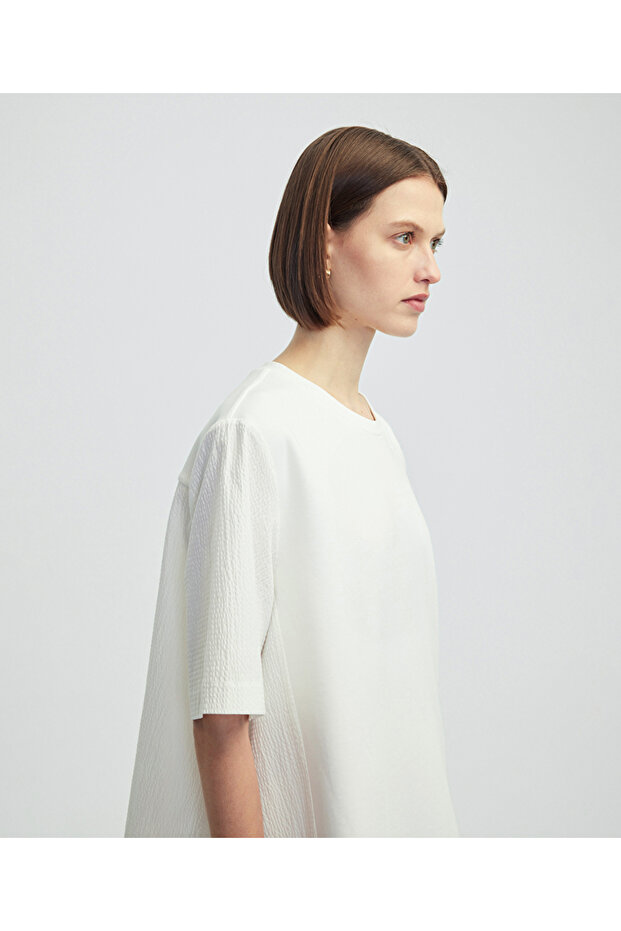 Kumaş mix elbise - 5