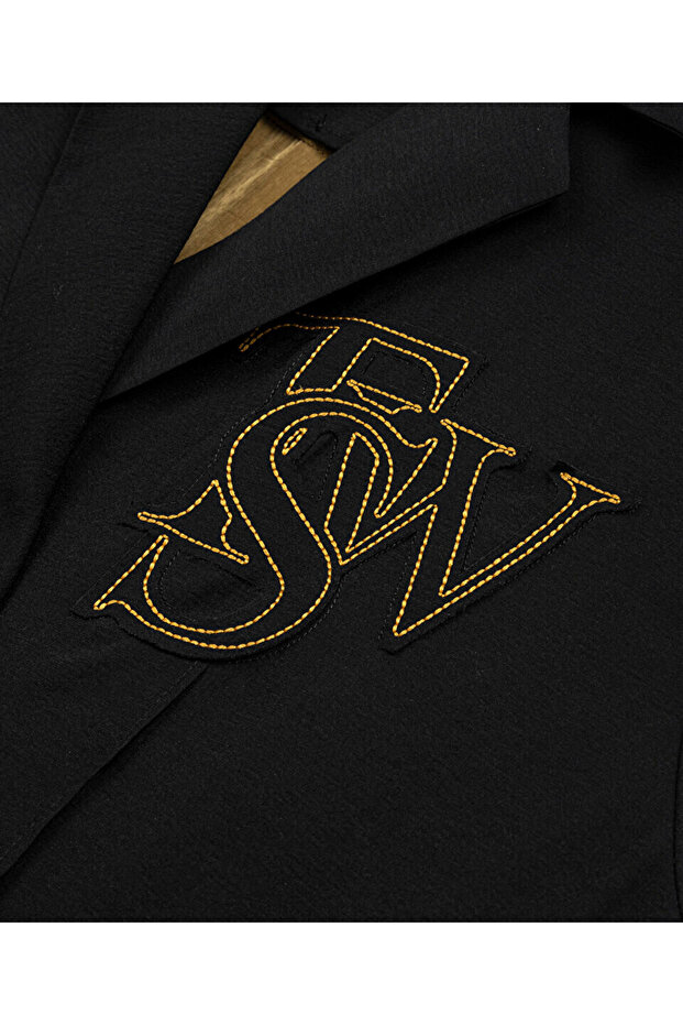 LOGO NAKIŞLI OVERSIZE BLAZER - 4