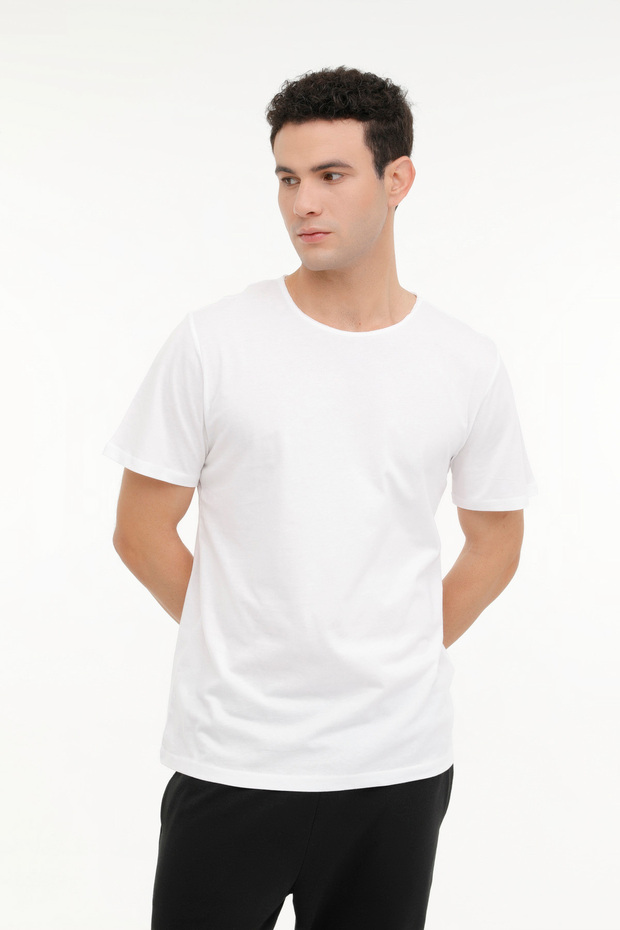 M-SN234 BSC RAW EDGE 4FX White Men's Short Sleeve T-Shirt