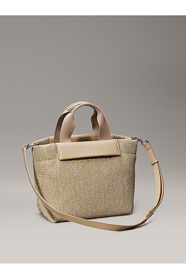 Kadın CK Raffia Small Tote Çanta - 2