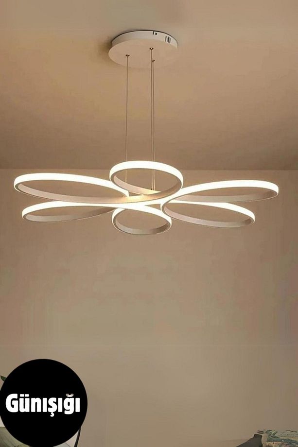 Nipul Beyaz Sarkıt Modern Günışığı Ledli Avize - 1