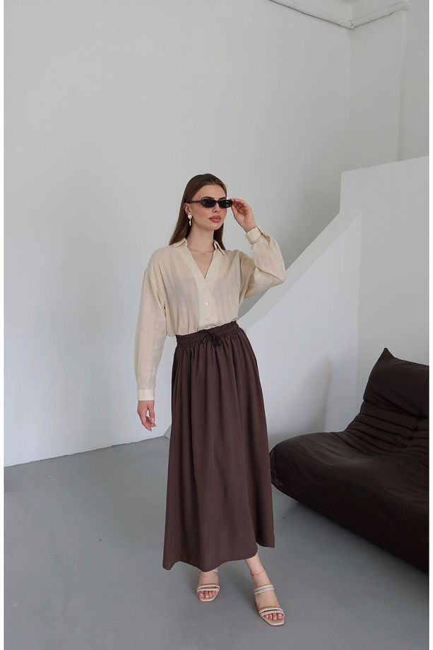 Taş Transparan Oversize Gömlek - 4957 - 7