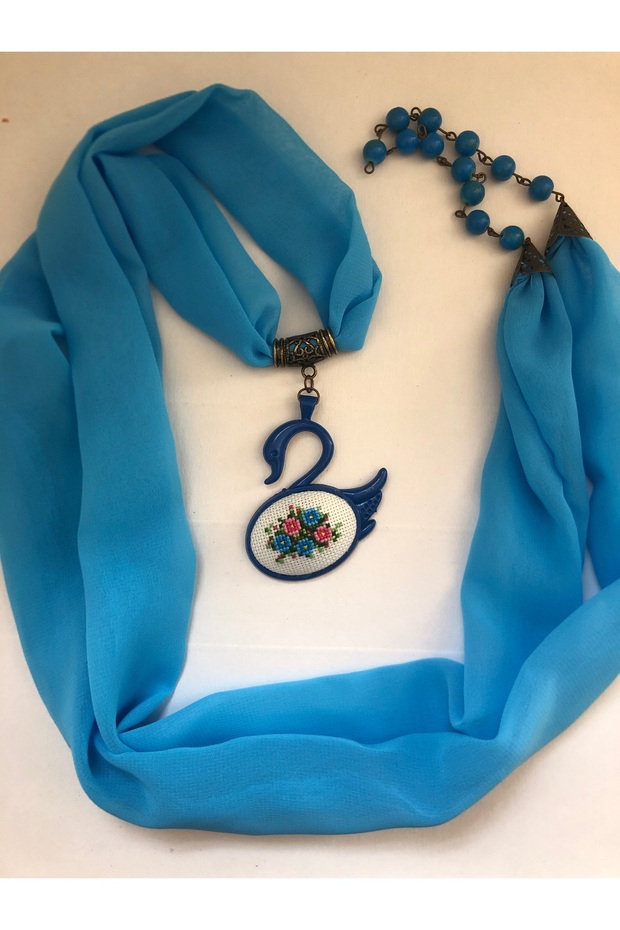 Kanaviçe Fular Kolye - 3