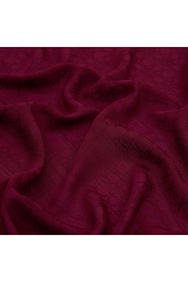 Dört Mevsim Erguvan Monogram Eşarp - 2