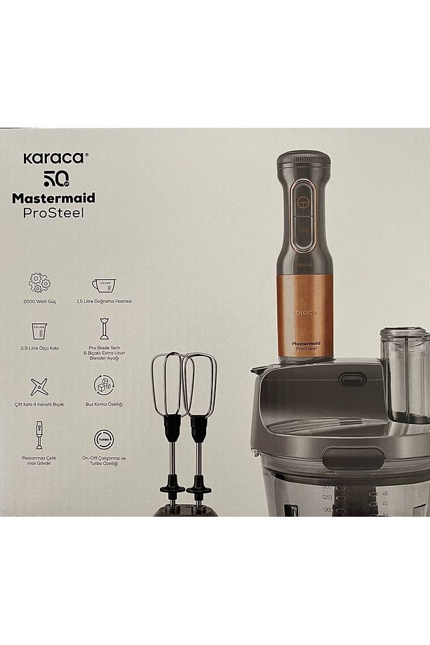Çırpma, Dilimleme, Doğrama, Blender, Karıştırma 2000W Turbo 1,5LT Cam Hazneli Mutfak Robotu - 6