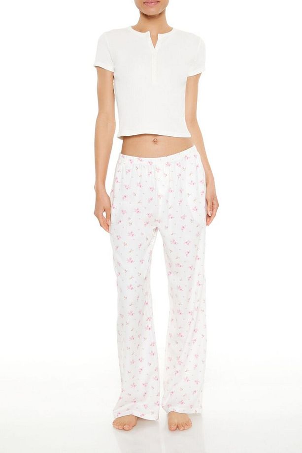 Çiçek Desenli Pijama Altı - 2