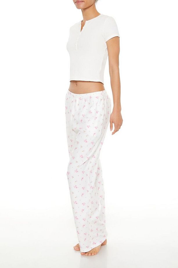 Çiçek Desenli Pijama Altı - 4