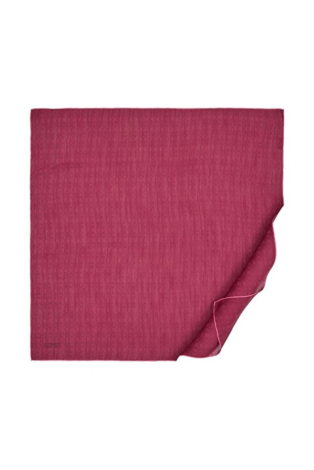 Dört Mevsim Erguvan Monogram Eşarp - 1