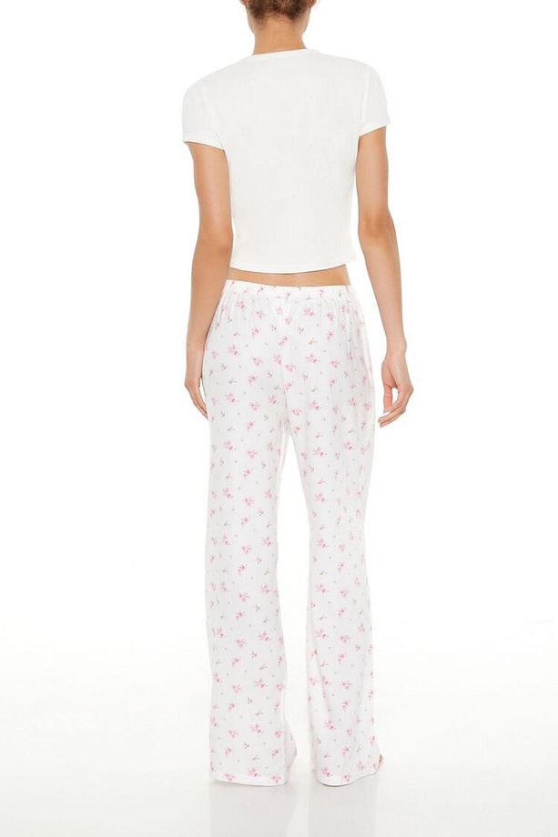 Çiçek Desenli Pijama Altı - 5