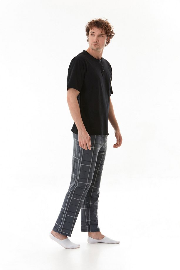 Ekose Desenli Pijama Takımı - 4