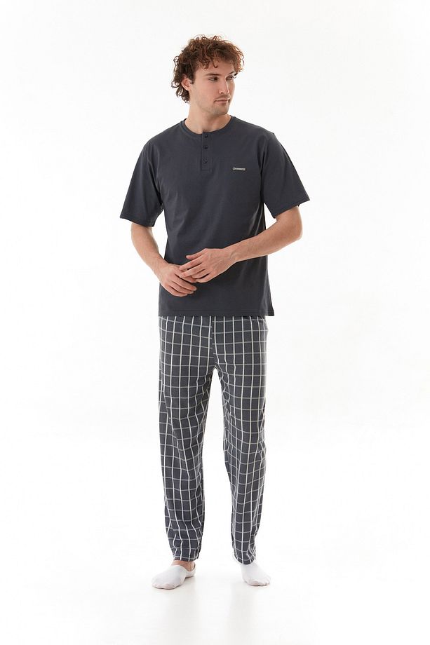 Ekose Desenli Pijama Takımı - 4