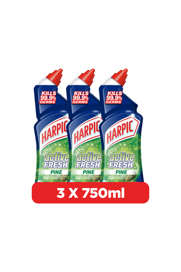 Active Fresh Pine Disinfectant Thick Liquid Toilet Cleaner (3x750ml)