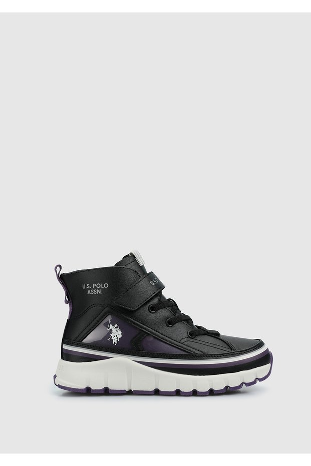 U.S. Polo Girl's Medium High-Sole Sports Shoes 885733 Keltes Hi Black-Purple