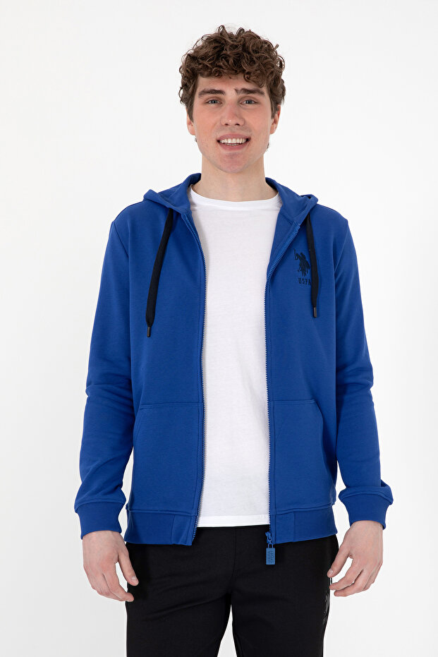 Men's Cobalt Blue Knitted Cardigan 50289028-Vr045
