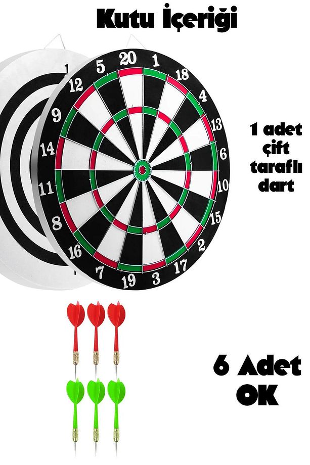 Eğlenceli Oyun 6 Oklu Dart Seti Magnet Ok Atma Dartboard Hedef Tahtası - 4